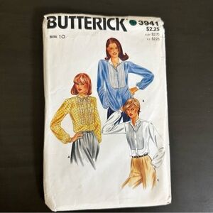 Vintage Sewing Pattern Butterick Blouse Shirt Size 10 Princess Diana 1980 80s